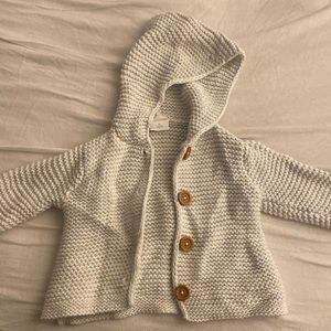 White baby cardigan